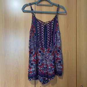Purple romper with mandala print